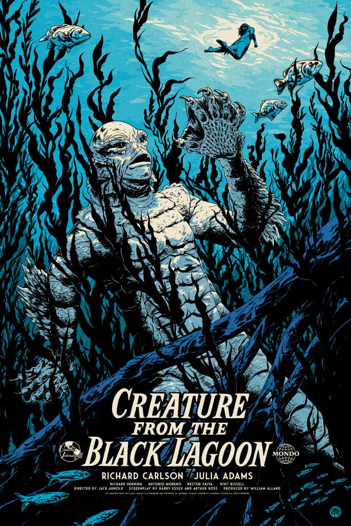 Creature from the Black Lagoon Vintage Horror Movie Poster - Classic 1950s Monster Film Wall Art for Home Theater, Man Cave & Horror Fan Collections