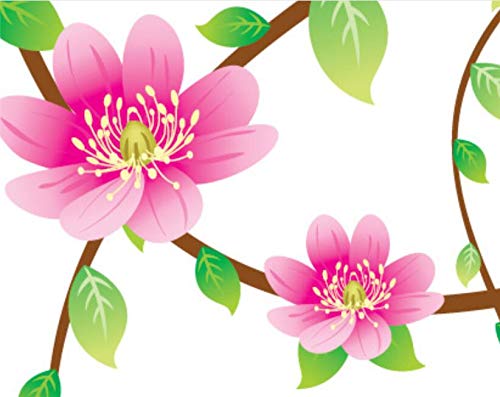 Kamay's PVC Art Decoration - Removable Pink Roses Romantic Flower Rattan Style Wall Decals for Wedding, Home, Restaurant & Bedroom Decor | Perfect for Living Room, Sofa & TV Background (FAY9150A)