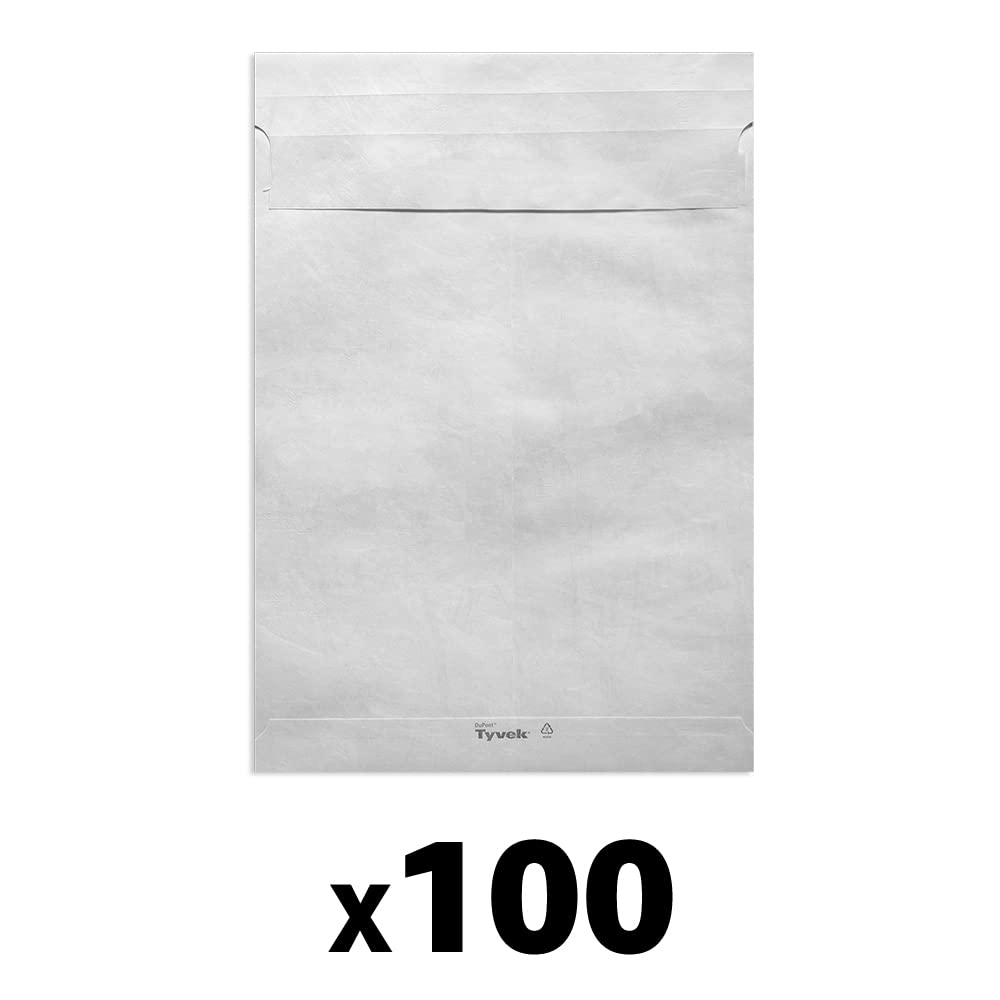 Tyvek Pocket Envelopes 100-Pack - Waterproof & Tear-Resistant C5 Size (229x162mm) White Mailing Sleeves for Documents, Photos & Important Papers - Ideal for Shipping, Office Use & Mailing
