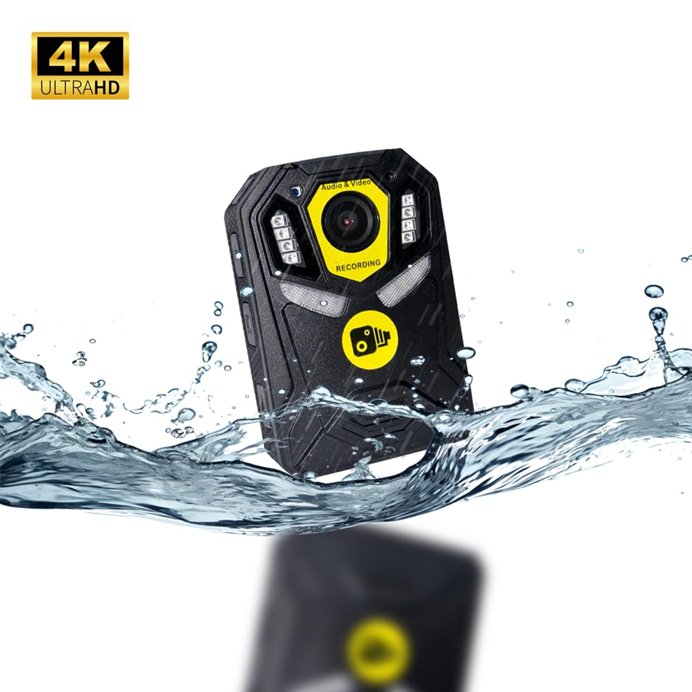 Defender 4K UHD Body Camera - 128GB Memory, Night Vision, WiFi & GPS | Professional 2160x3840 Resolution with EIS | Perfect for Law Enforcement, Security Guards & Outdoor Activities | Includes Quick-Release Shoulder Harness