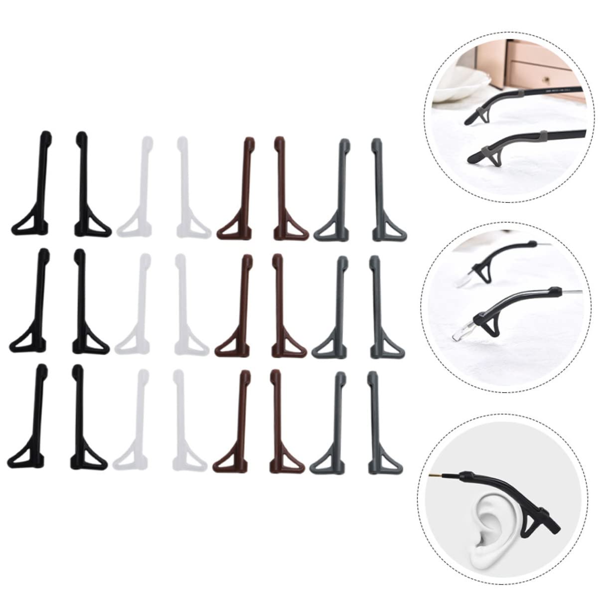 DOITOOL 12 Pairs Anti-Slip Silicone Glasses Ear Clips - Soft Glasses Temple Tips Holder for Earphones & Eyewear - Secure Fit for Reading, Sports & Outdoor Activities