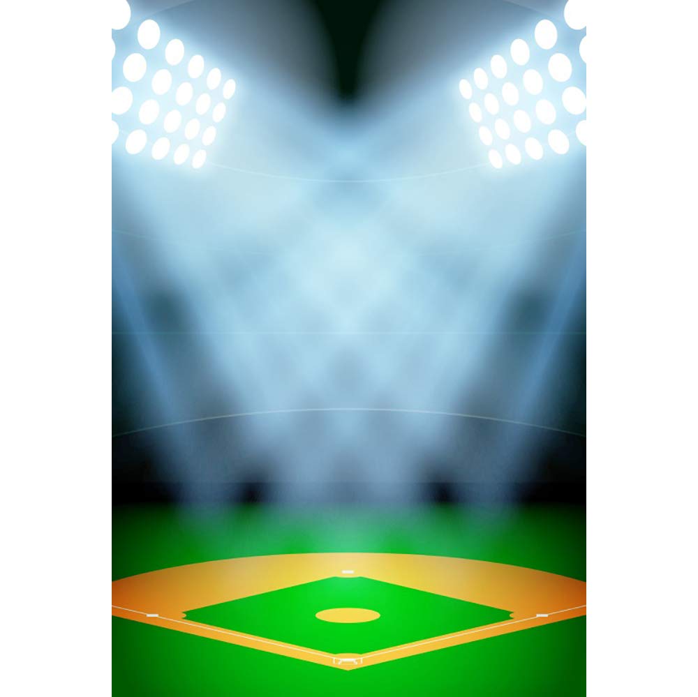 Laeacco 6.5x10ft Baseball Stadium Vinyl Photography Backdrop - Perfect for Birthday Parties, Gym Decor, Sports Events, Graduation Ceremonies & Studio Photo Props