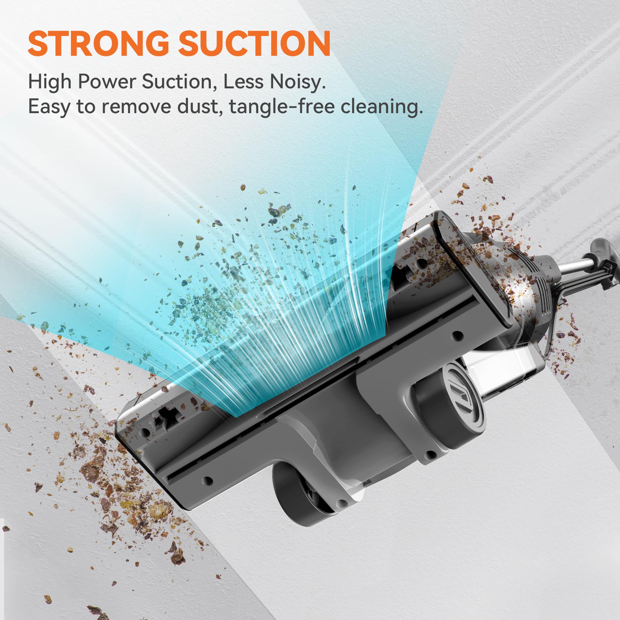 20000Pa Powerful Corded Stick Vacuum Cleaner with 16Ft Long Cord - 2-in-1 Lightweight Vacuum for Hard Floors & Pet Hair (Orange) - Perfect for Home Cleaning, Pet Owners & Quick Pickups