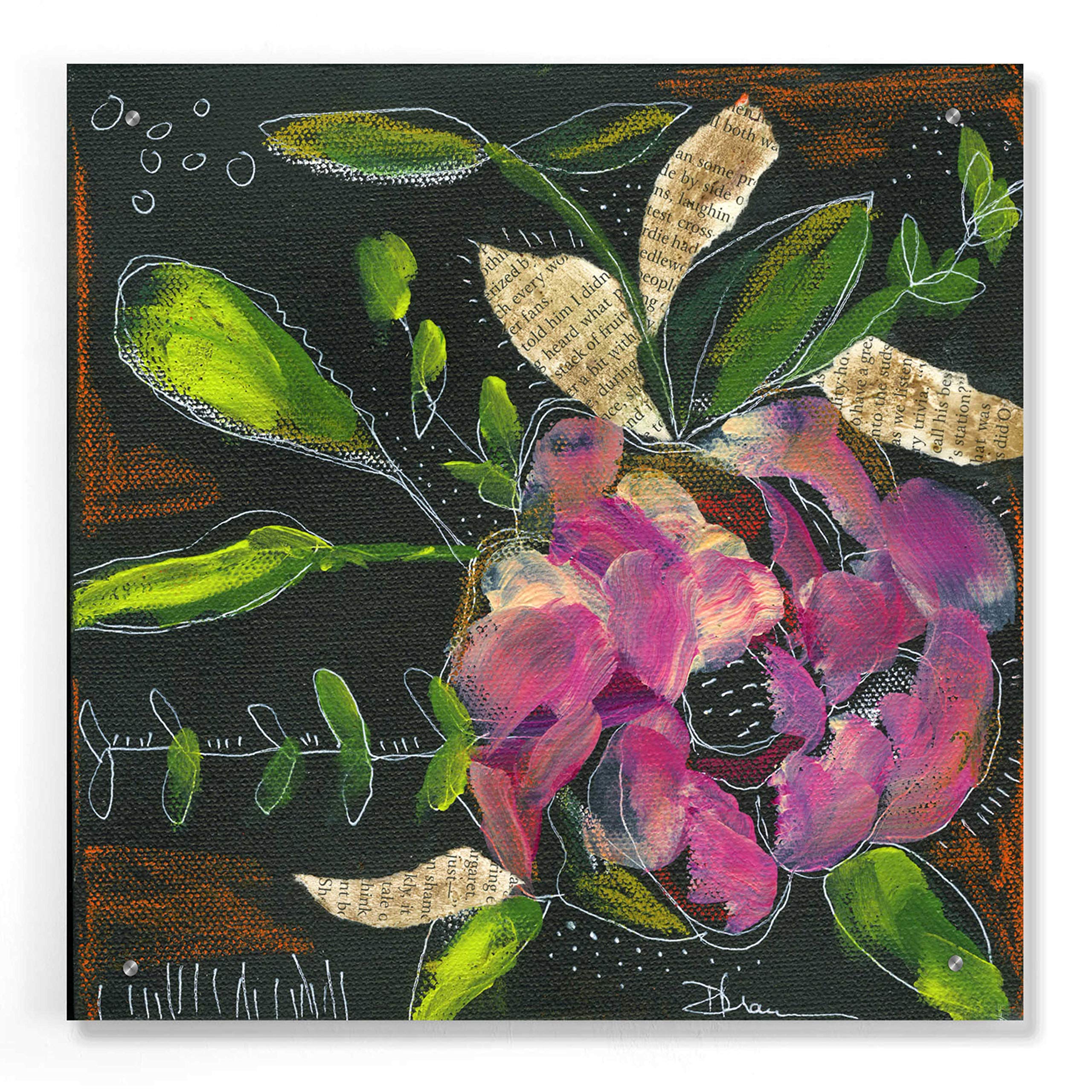 Epic Art 'Flower Pot III' by Denise Braun - 24x24 Inch Acrylic Glass Wall Decor - Modern Abstract Painting for Living Room, Bedroom & Office