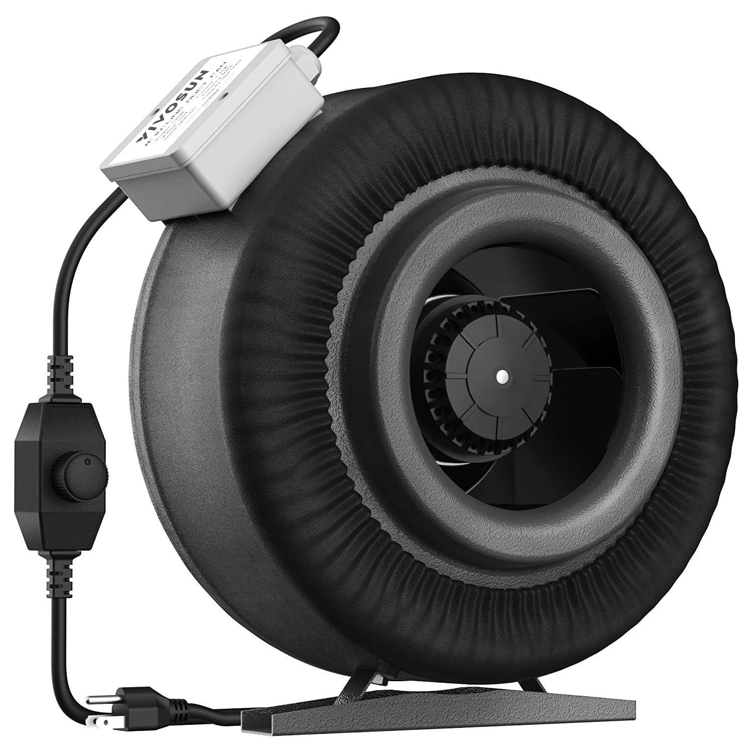 VIVOSUN Z8 8 Inch Inline Duct Fan, 740 CFM High-Power Ventilation Fan with Variable Speed Controller - Perfect for Grow Tents, Hydroponics, Indoor Gardens, Greenhouses & Home Ventilation Systems (Black)