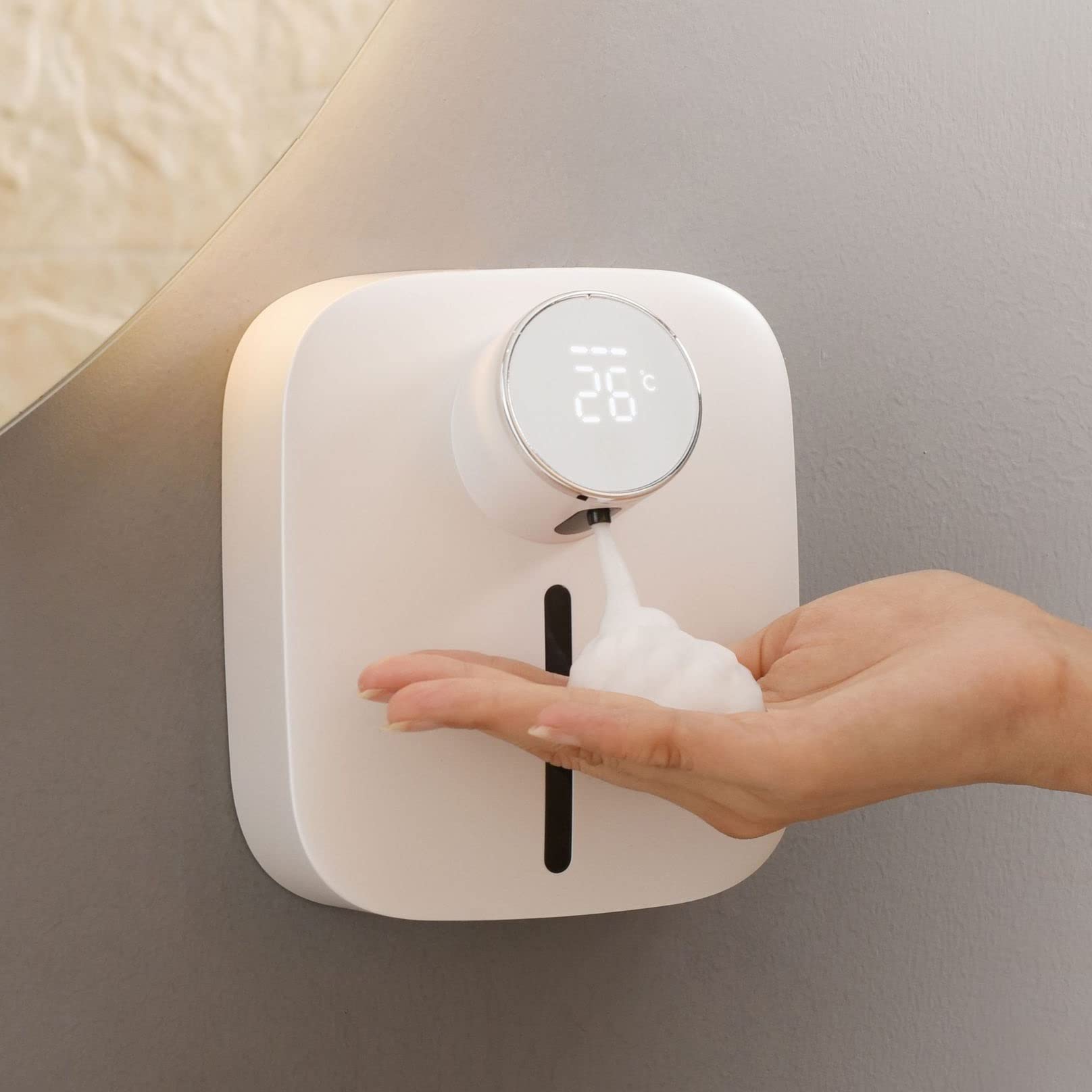 Automatic Touchless Soap Dispenser 320ml - Rechargeable Wall Mount Hand Sanitizer Dispenser for Bathroom, Kitchen & Hotel | Pink | Hygienic Hands-Free Solution for Home, Office & Public Spaces | No-Touch Technology Prevents Germ Spread - Perfect for High-Traffic Areas, Restaurants, Hospitals, Schools, Gyms & Workplaces | Ideal for Daily Hand Hygiene & Public Safety | Great for Pandemic Prevention, Contactless Cleaning & Modern Smart Homes