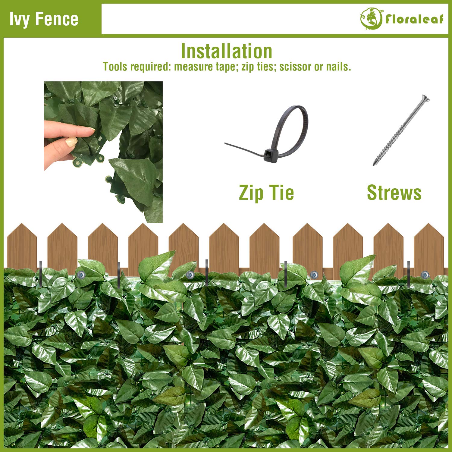Artificial Ivy Privacy Fence Screen 39''x360'' - Realistic Fake Hedge Leaf & Faux Vine Wall Cover for Outdoor Garden, Yard, Patio, Balcony | UV Resistant, Weatherproof Decor for Privacy, Shade & Aesthetic Enhancement