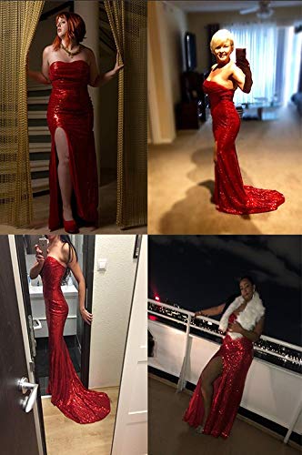 Elegant Mermaid Evening Dress for Women - Sparkly Sequins Prom Gown with High Slit | Perfect for Prom Night, Formal Events & Special Occasions