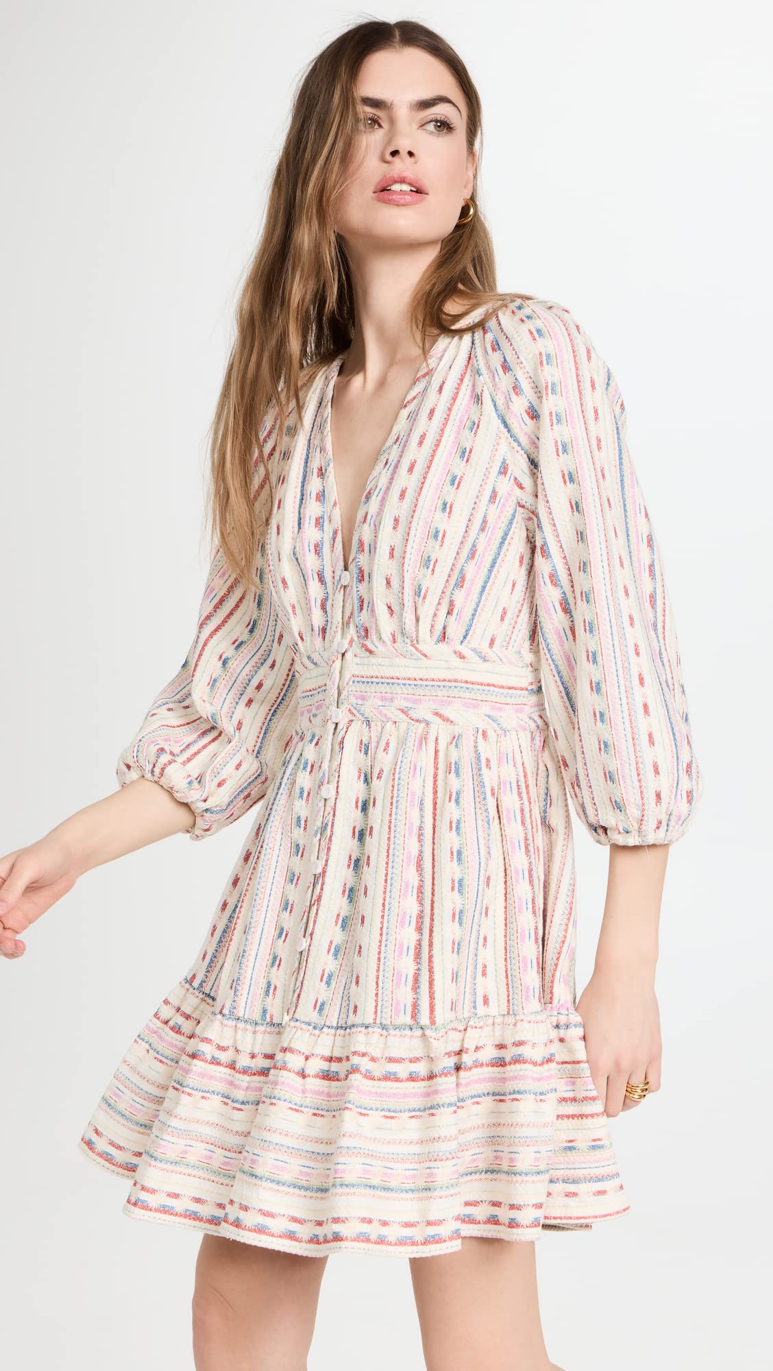 Shoshanna Women's Breeze Linen Stripe Mini Dress - Breathable Summer Dress for Beach, Vacation & Casual Outings
