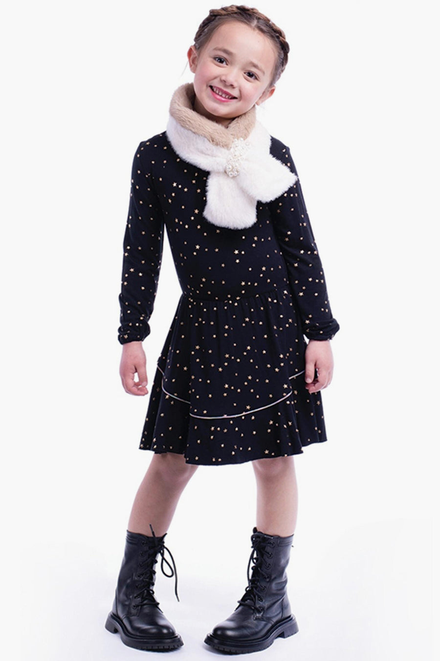 Imoga Paula Star Girls Dress - Cute & Stylish Outfit for Kids, Toddlers & Baby Girls | Perfect for Parties, Holidays & Special Occasions