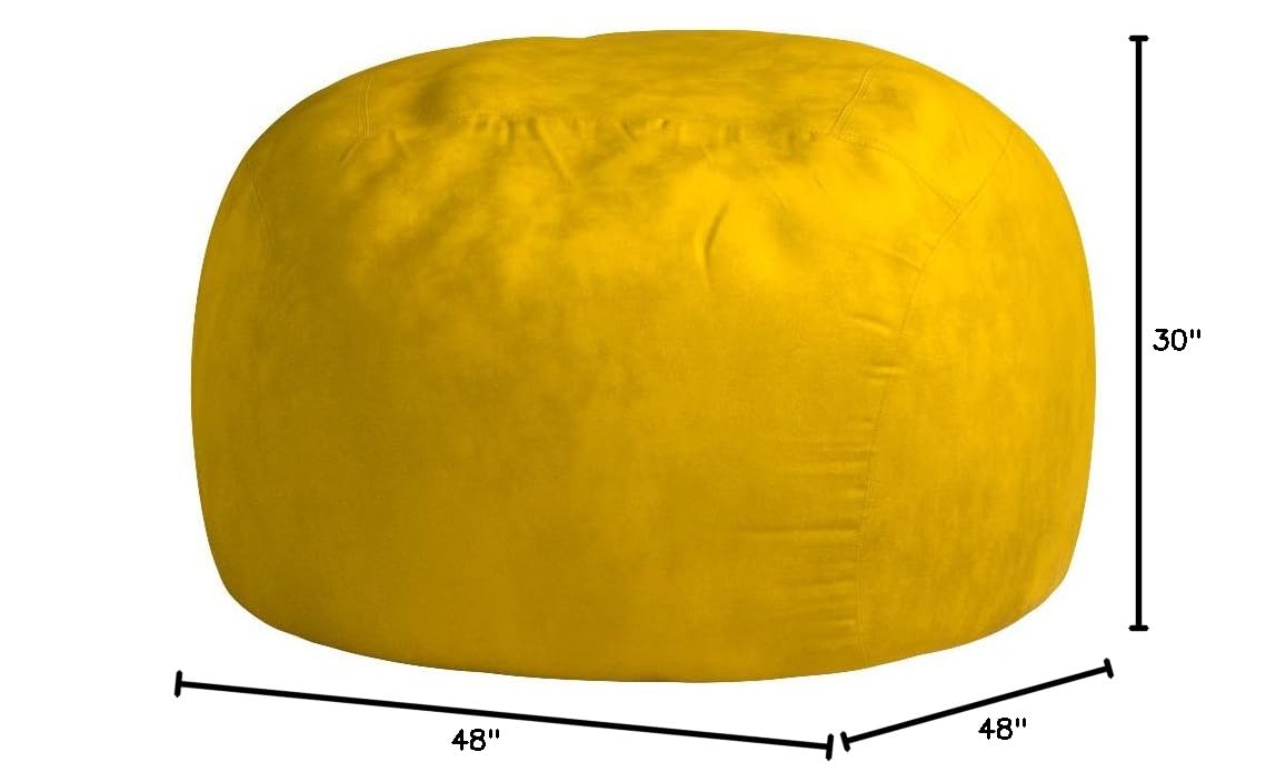 Chill Sack Giant 4' Memory Foam Bean Bag Chair - Oversized Sofa with Soft Microfiber Cover in Lemon | Perfect for Living Room, Game Room & Dorm Relaxation