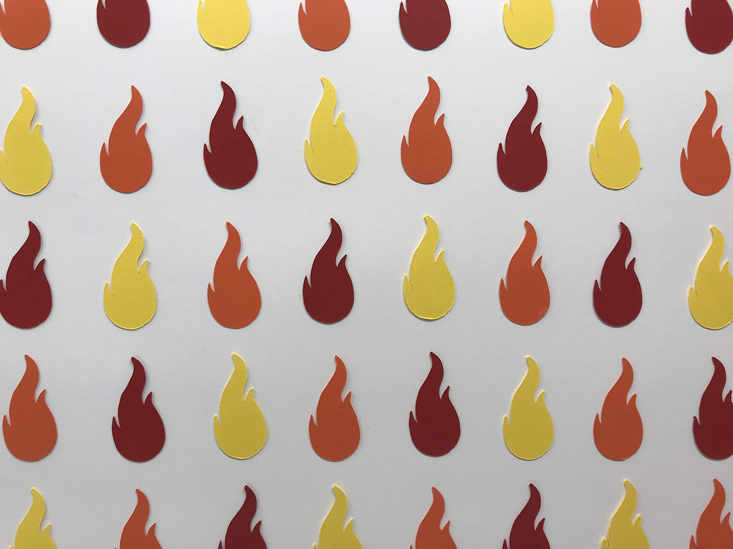 Red, Orange, Yellow Flame Confetti - 300pcs Fire-Themed Party Decorations for Fireman Birthday, Halloween & Themed Events - Perfect for Cake Toppers, Table Scatters & Photo Backdrops