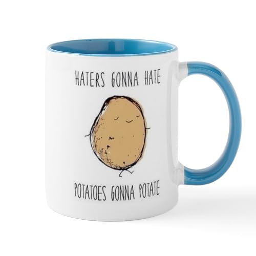 White/Blue Inside - Haters Gonna Hate, Potatoes Gonna Potate Mug