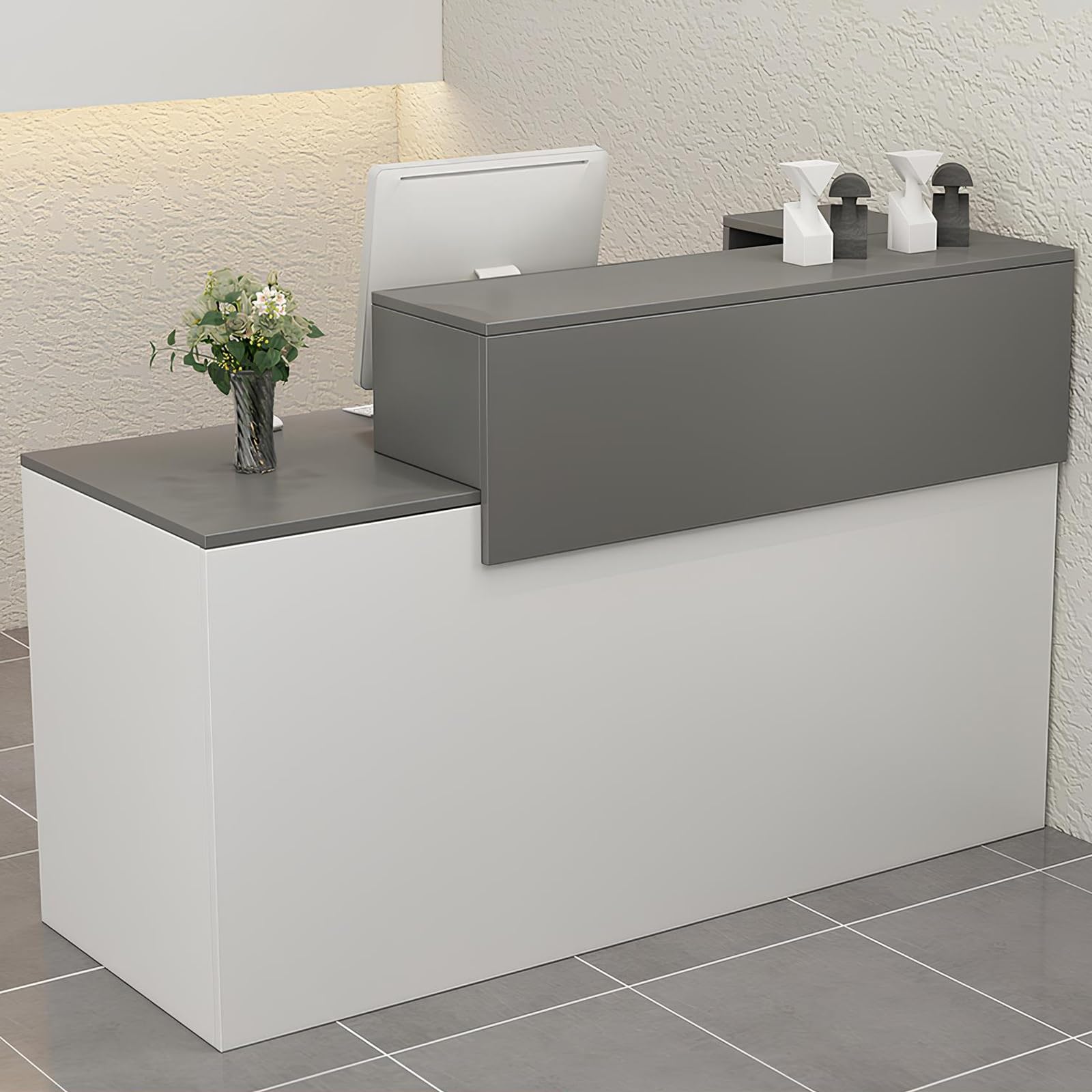 Modern Reception Desk with Storage - 47.2