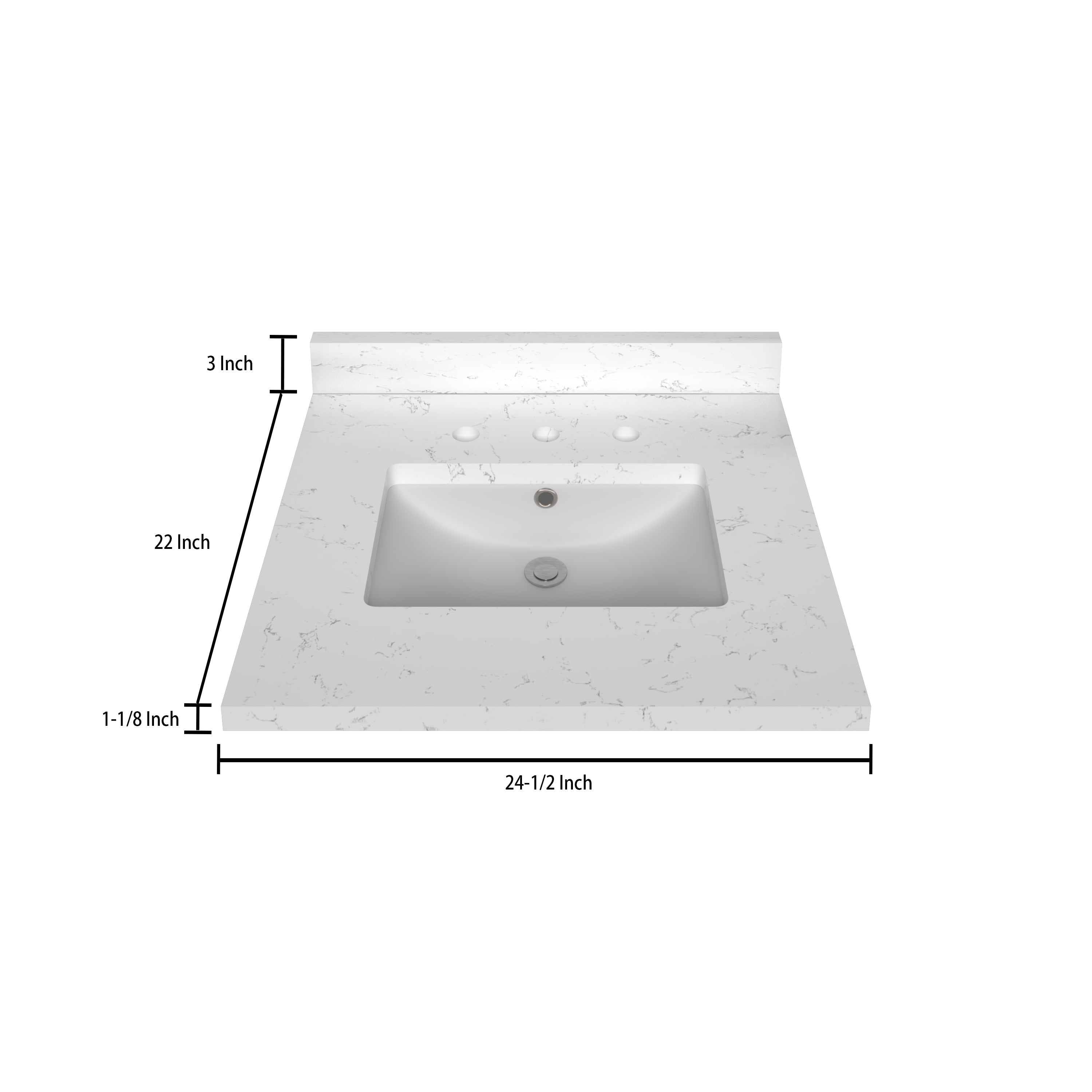 Premium Carrara White Quartz Countertop 24.5