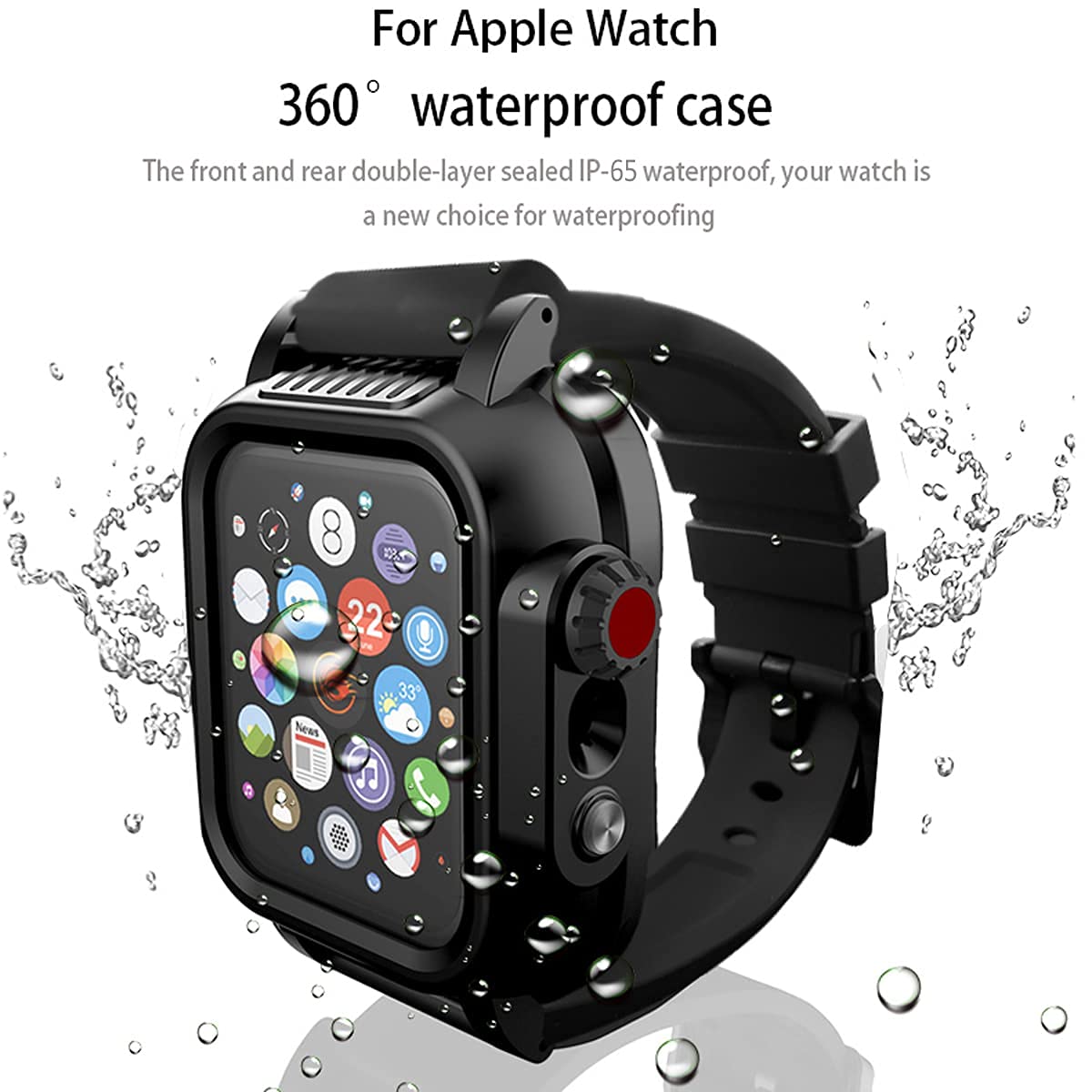 Waterproof Case for Apple Watch Series 3/2 (38mm) - Full Body Protection with Built-in Screen Protector | Shockproof, Scratch Resistant, Impact Proof | Perfect for Swimming, Running & Outdoor Activities