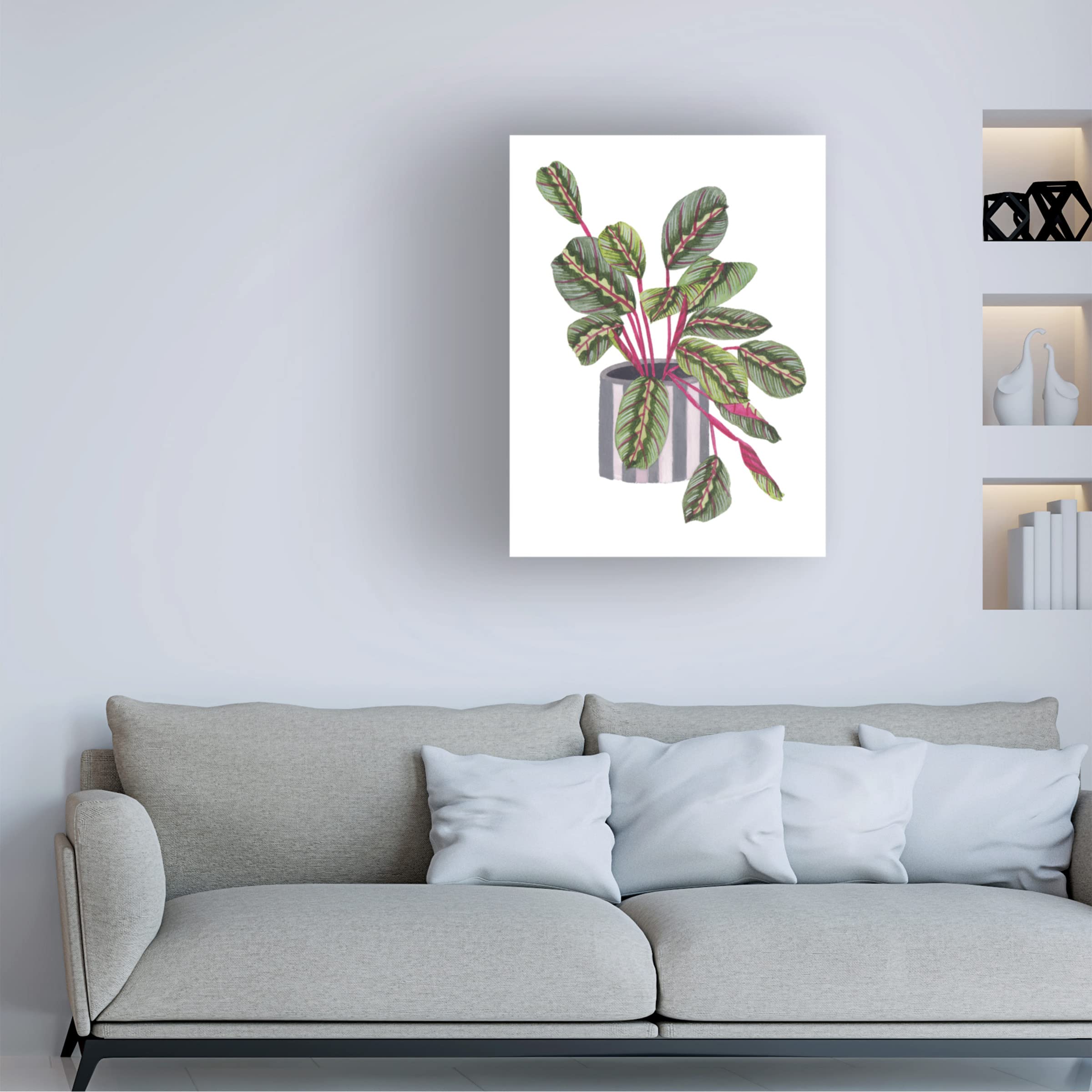 Trademark Fine Art 'Prayer Plant I' Canvas Wall Art by Melissa Wang - Botanical Home Decor for Living Room, Bedroom & Office