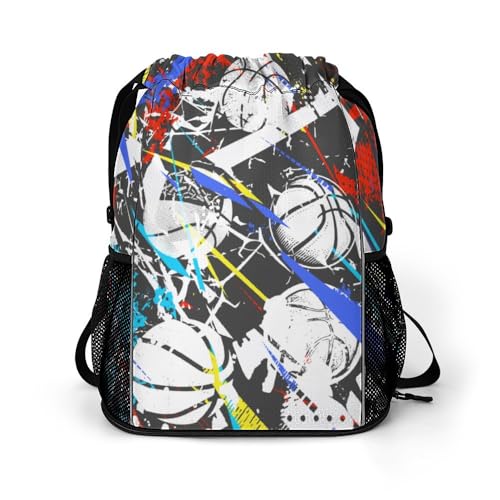 Basketball Drawstring Backpack 4 Upgraded