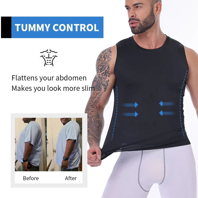Men's Compression Tank Top - Slim Fit Sleeveless Workout Vest, Moisture Wicking & Breathable Quick Dry Shirt for Gym, Running & Athletic Training