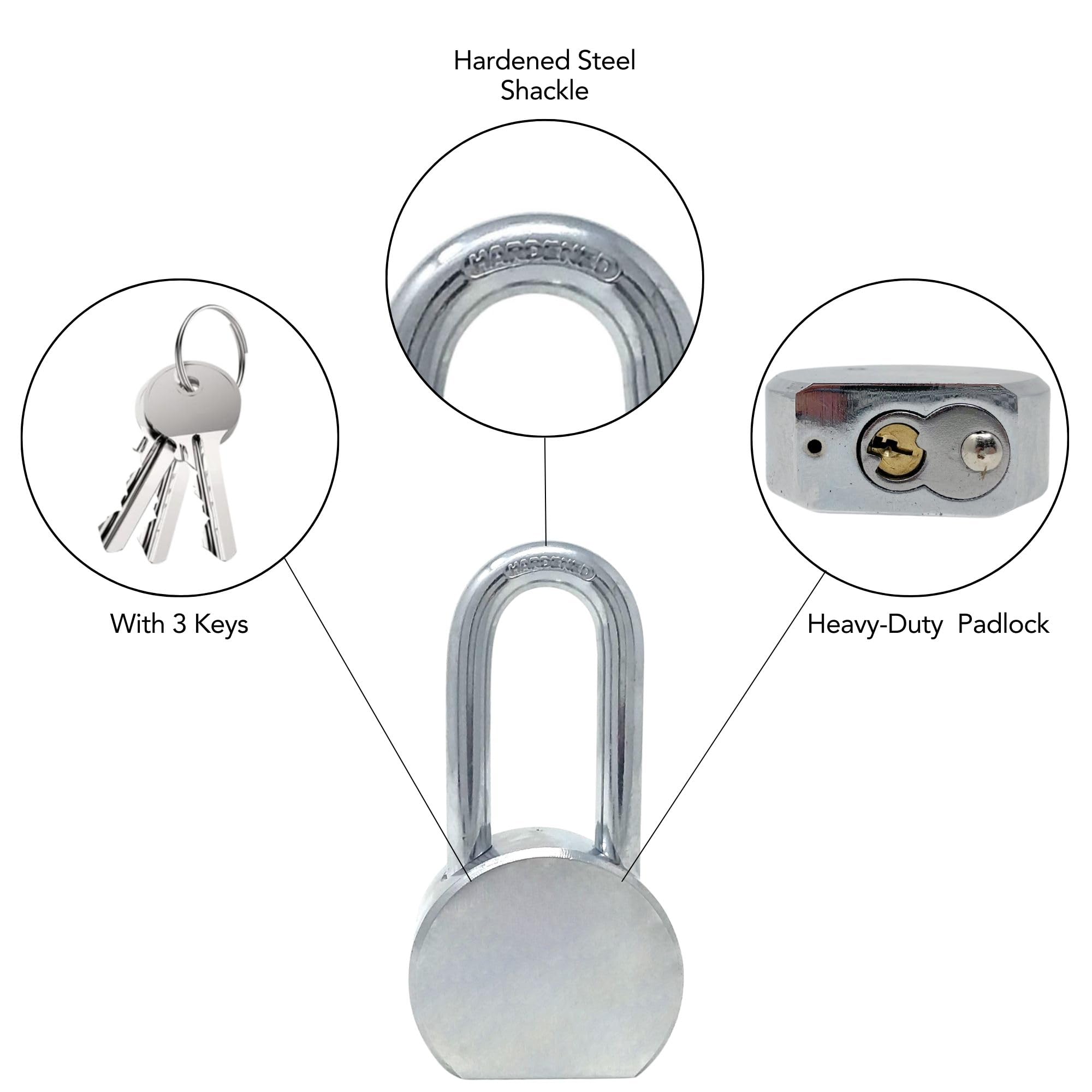 12 Pack Heavy Duty 65mm Hardened Steel Padlocks with 6 Pin Brass Cylinder - Secure Lock for Gates, Storage Units, Toolboxes & Outdoor Use - Wholesale Bulk Lot