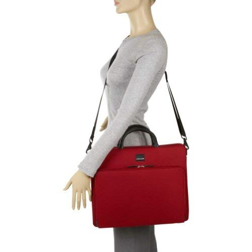 Acme Made Executive Slim Cargo Laptop Briefcase - Medium Size Business Bag with Premium Italian Leather Handle in Chili Pepper Red | Perfect Corporate Gift for Professionals, Office Work & Business Travel