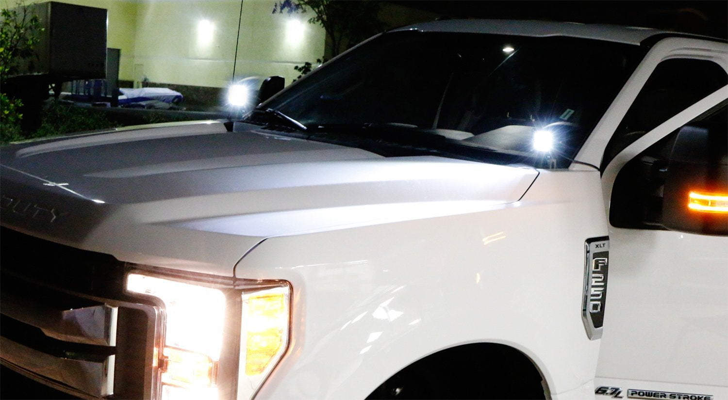 40W CREE LED Pods with A-Pillar Brackets & Wiring Kit for 2015-2020 Ford F150, 2017+ F250 F350 Super Duty - Off-Road Lighting for Night Driving & Truck Accessories