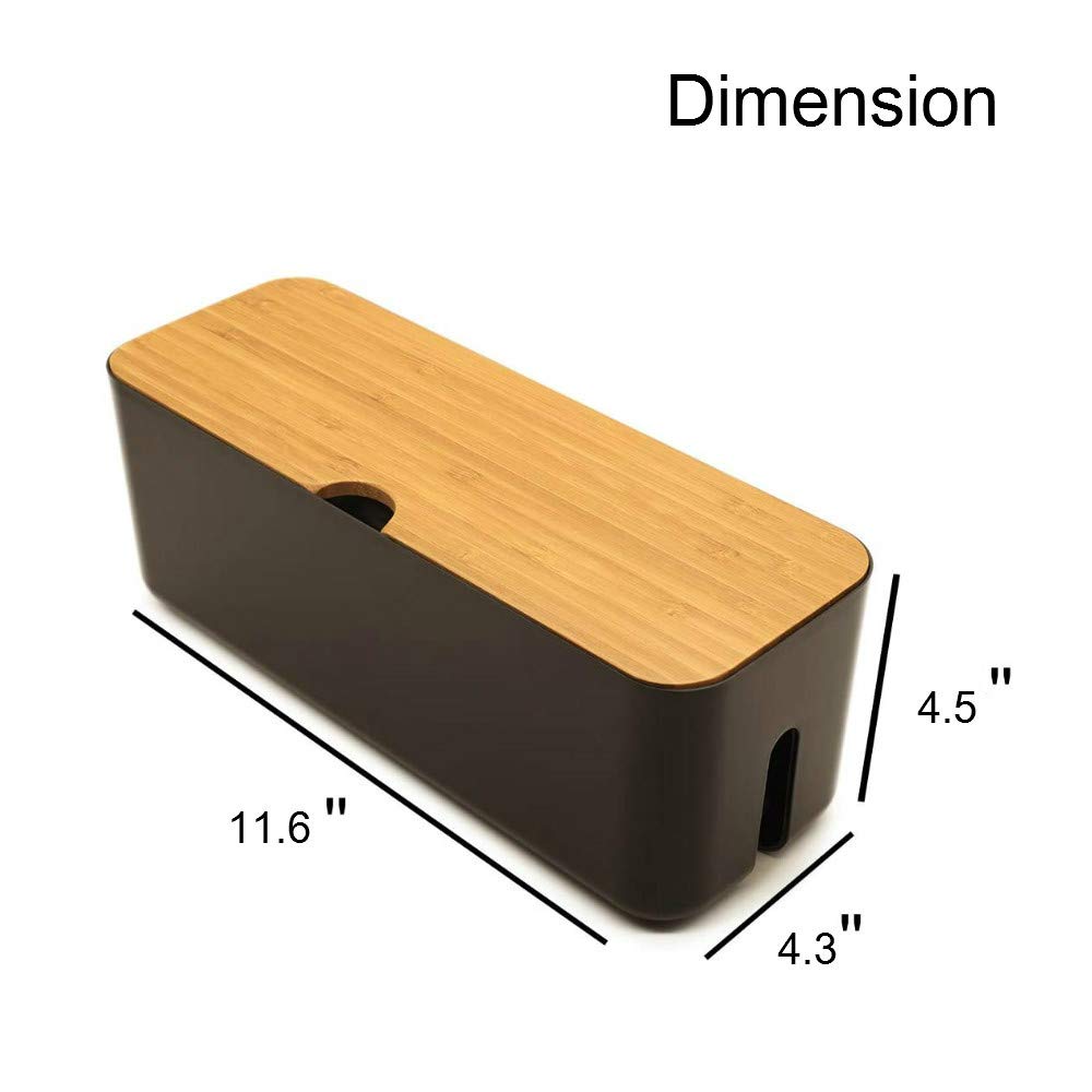 Cable Management Box - Power Strip Organizer & Cord Hider for TV, Computer, Desk | Conceal Electrical Cords Safely | Pet-Proof Home Office & Living Room Organization Solution