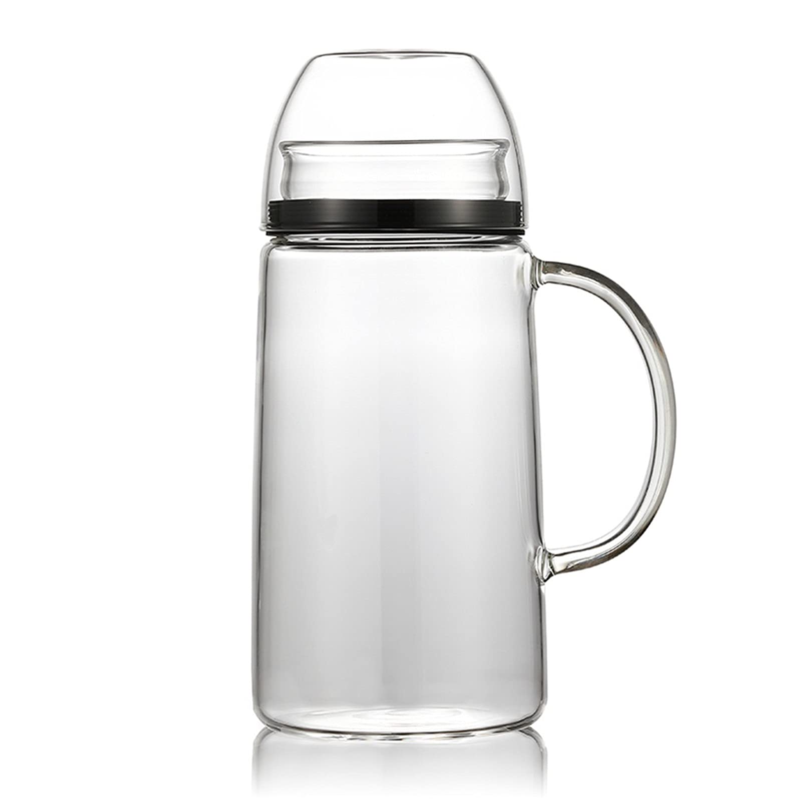 Premium Large Glass Cold Brew Tea Kettle with Lid & Handle - Iced Tea Pitcher, Lemonade Carafe, Juice Dispenser - Perfect for Iced Tea, Summer Drinks & Entertaining (Large Size)