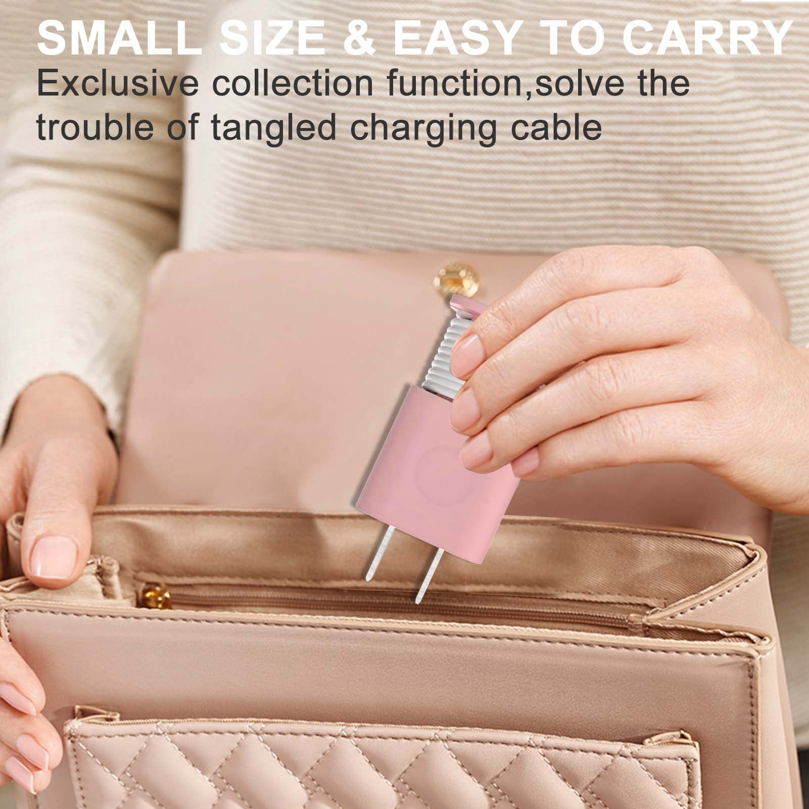 XANGNIER 2-in-1 Silicone Charger Protector & Cable Organizer - 4 Pack Phone Charger Case with Anti-Break Protection for iPhone 11/12 (18W/20W Fast Charging) - Perfect for Home, Office & Travel Use (Charger Not Included)