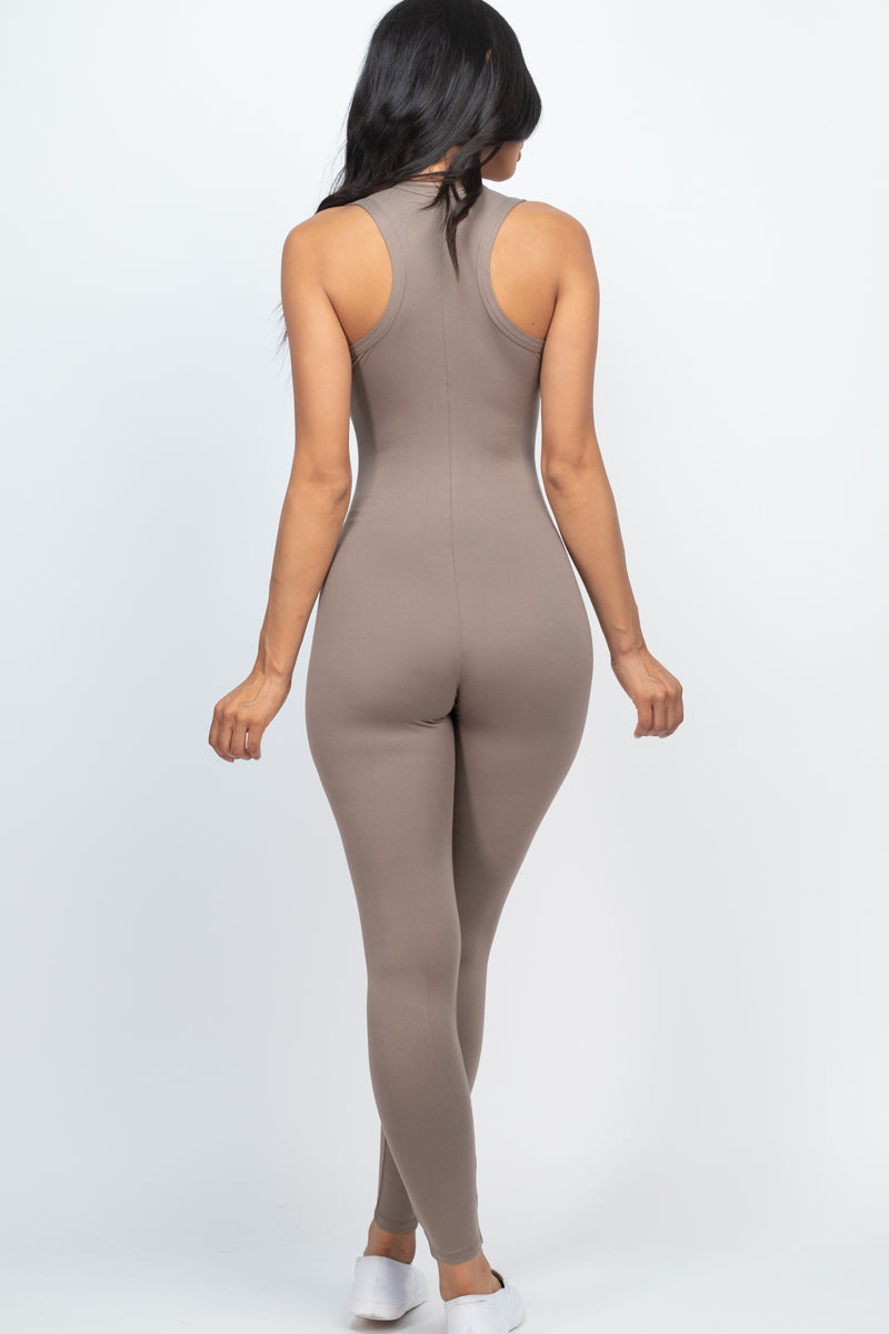 **Women's Racerback Bodycon Jumpsuit - Stretchy Slim Fit One-Piece Outfit for Club, Party & Night Out | CAPELLA**