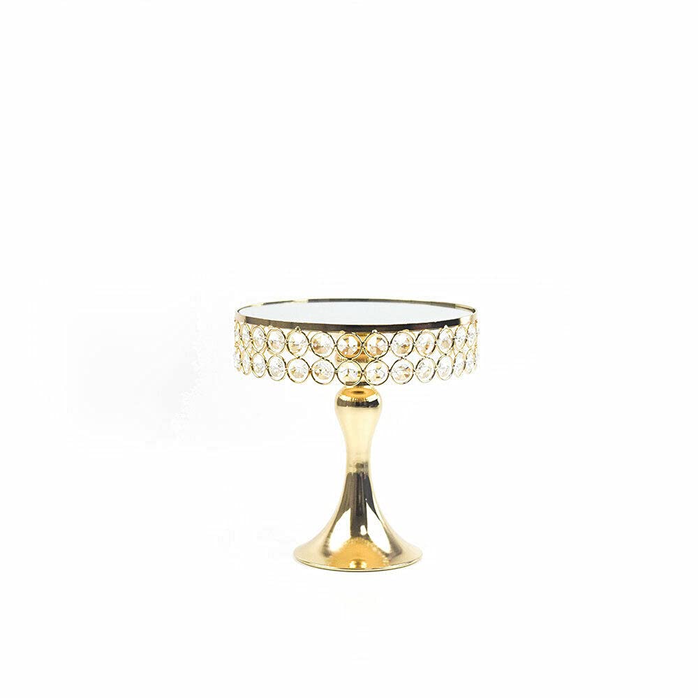 3PCS Gold Metal Cake Stand Set - Round Cupcake Dessert Display Holder with Crystal Decor for Wedding, Party, Birthday | Perfect for Candy Buffets, Afternoon Tea, and Dessert Table Decorations