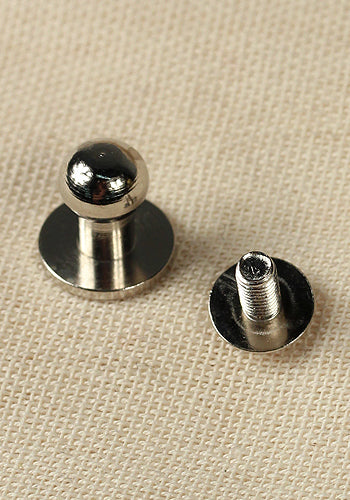 5x M3 Brass/Nickel Button Rivets 9.8x6.8mm - for Leather Craft, DIY Projects & Jewelry Making