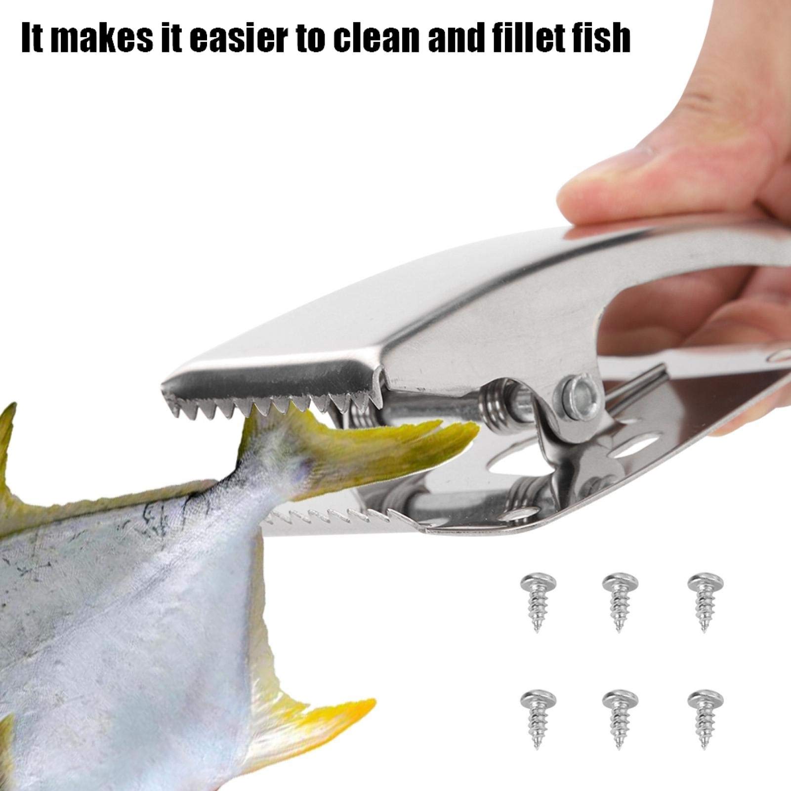 Stainless Steel Fish Cleaning Board with Clamp & Screws for Kitchen & Outdoor