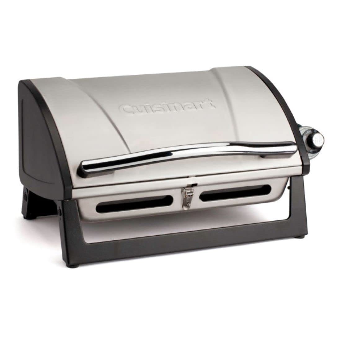 Cuisinart Grillster Portable Gas Grill - 8000 BTU Stainless Steel Compact BBQ with Locking Lid & Dishwasher Safe Cooking Grate - Perfect for Camping, Tailgating, Picnics & Outdoor Cooking