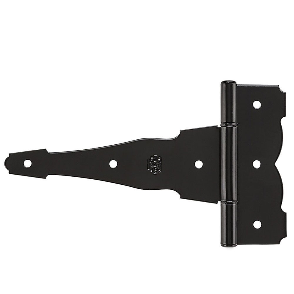 National Hardware N109-037 15 Pack 8 Inch SPB841 Ornamental Reversible T Hinge, Black - Perfect for Cabinet Doors, Gates, and Decorative Woodworking Projects