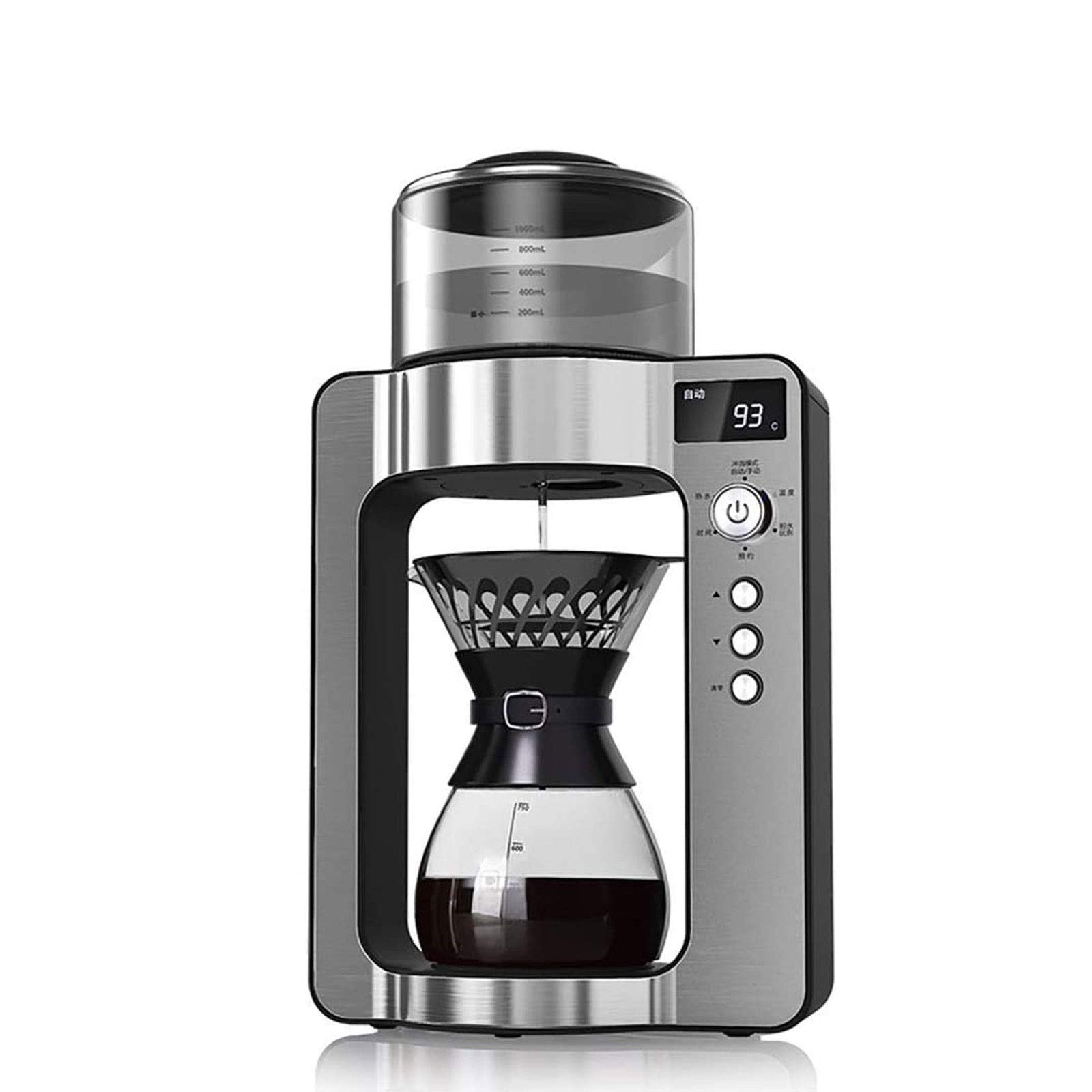 5-Cup Coffee Maker with Glass Carafe - Automatic Bean to Cup Espresso Machine, 33.8 oz Water Reservoir - Perfect for Home, Office & Small Business Use