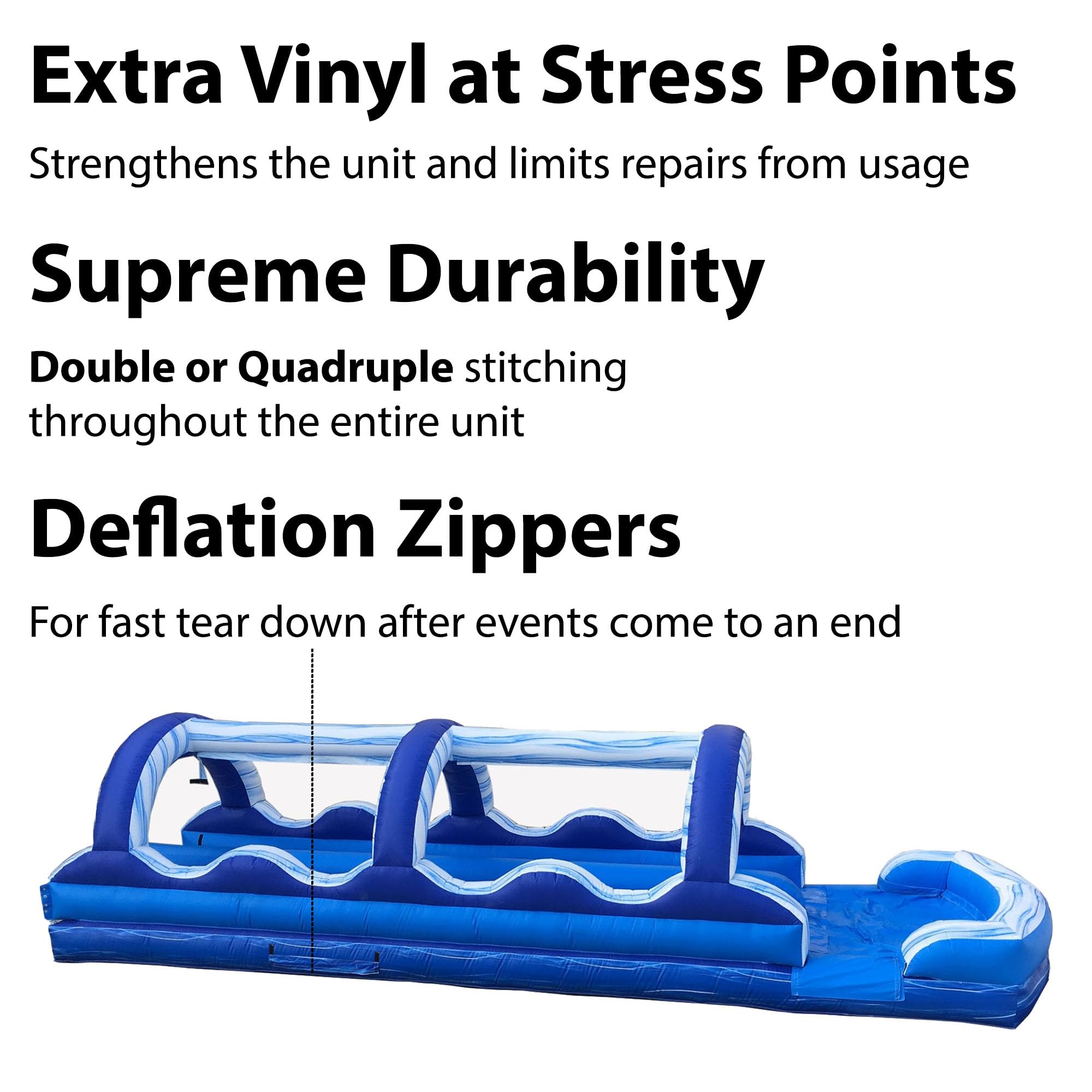 **Inflatable Water Slide for Kids & Adults - 35'L x 10.5'W x 9'H Outdoor Slip and Splash Slide with 1.5HP Blower & Ground Stakes - Backyard Fun, Summer Party, Birthday Games (Blue Marble)**