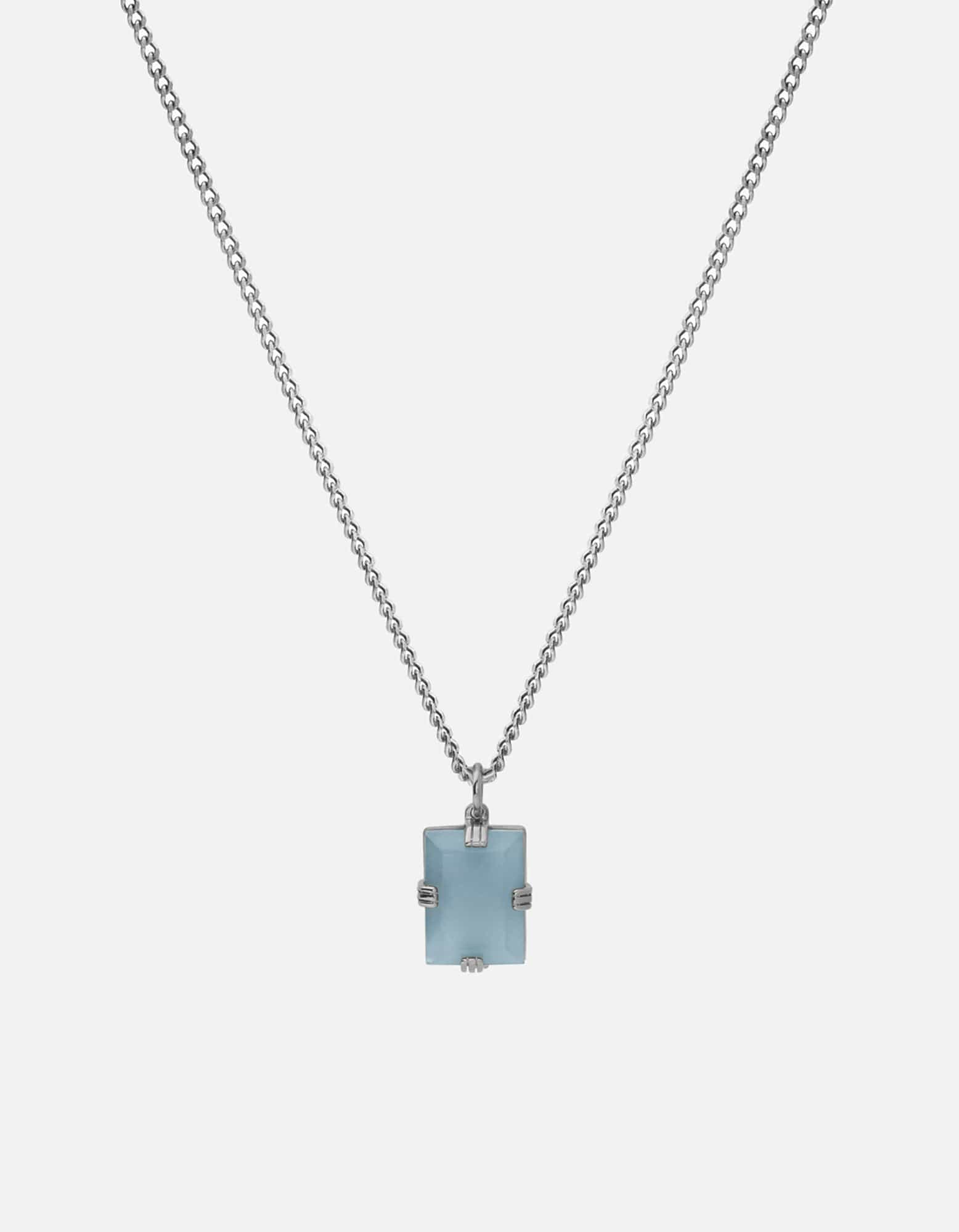 Lennox Chalcedony Sterling Silver Necklace for Women - Elegant Blue Gemstone Jewelry Gift for Birthday, Anniversary & Special Occasions