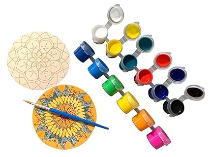 B R Enterprises Mandala Pattern Pre-Marked Wooden MDF Boards for Art & Craft Painting - DIY Wood Cutouts for Home Decor, Wall Art, and Creative Projects | Perfect for Meditation Spaces, Kids' Activities, and Handmade Gifts