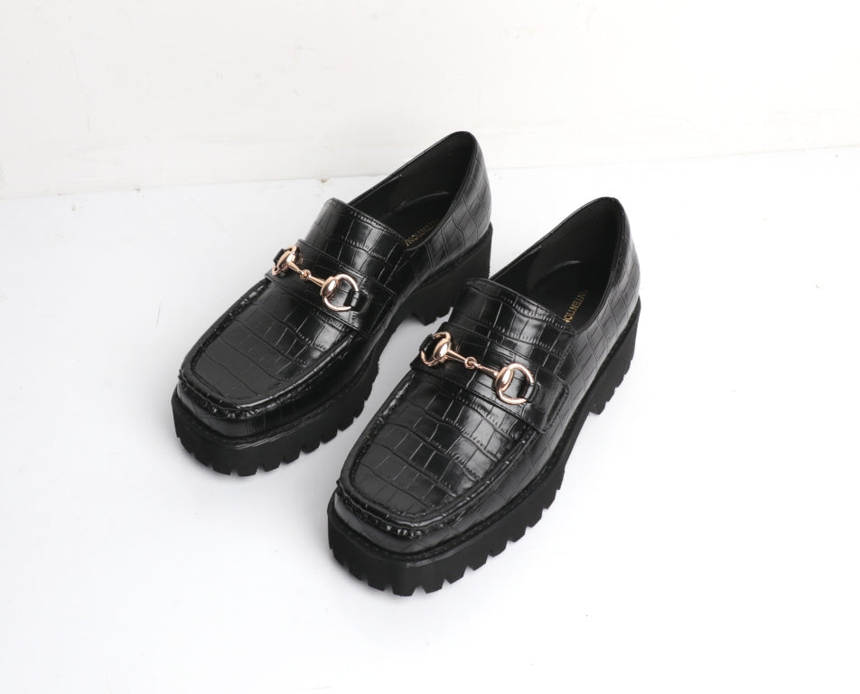 Intentionally Blank HK 2 Black Crocodile Leather Loafers - Premium Men's Dress Shoes for Business & Formal Occasions
