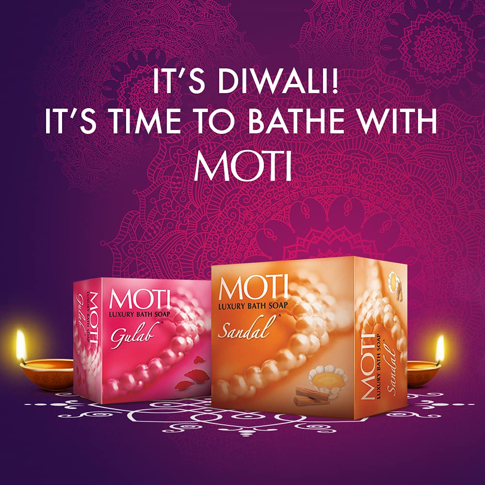 Moti Gulab Luxury Rose Bath Soap - 150g Natural Handmade Soap with Enchanting Floral Fragrance for Women & Men - Perfect for Spa, Gift, and Daily Skincare Routine