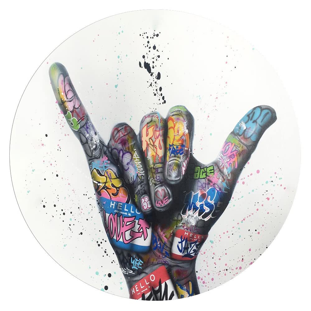 300 Piece Punk Graffiti Wall Art Puzzle - Round Wooden Jigsaw Puzzle for Adults, Decompression Toys & Educational Games | Perfect for Home Decor, Stress Relief & Parent-Child Bonding Activities