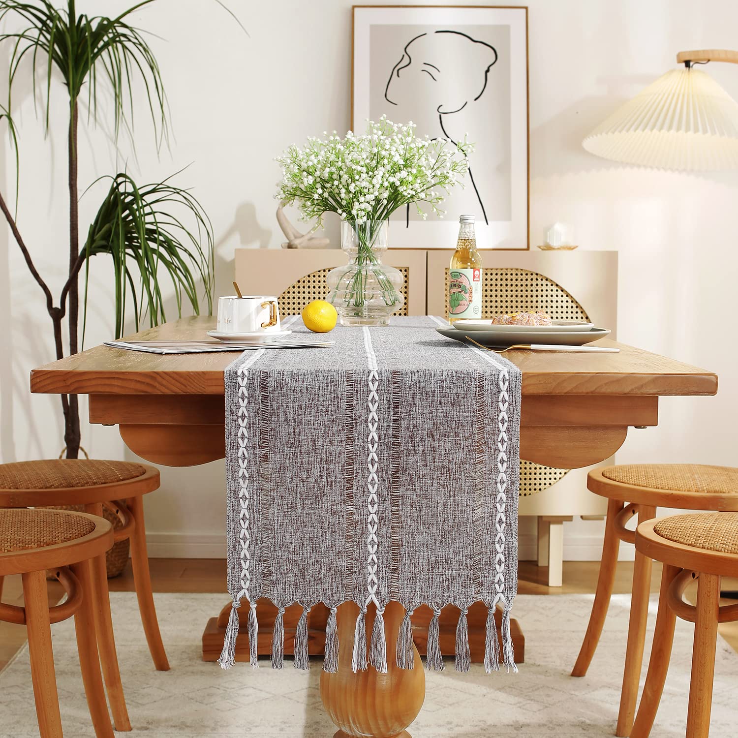 Rustic Linen Table Runner 72