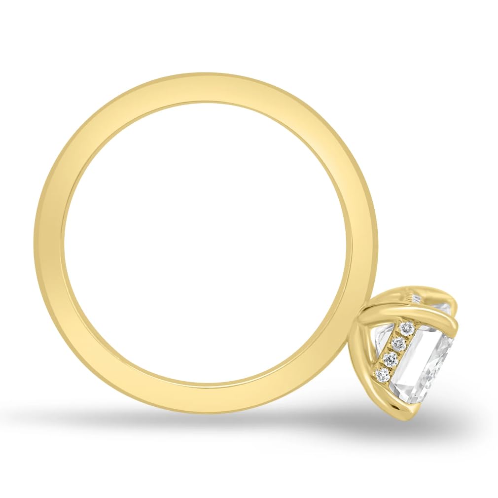 1CT-3CT Hidden Halo Emerald Cut Moissanite Engagement Ring for Women - Solitaire Wedding Ring in 925 Silver or 10K/14K/18K Solid Gold (Yellow, White, Rose) - Handcrafted Anniversary & Birthday Gift for Her - Perfect for Proposals, Weddings & Special Occasions