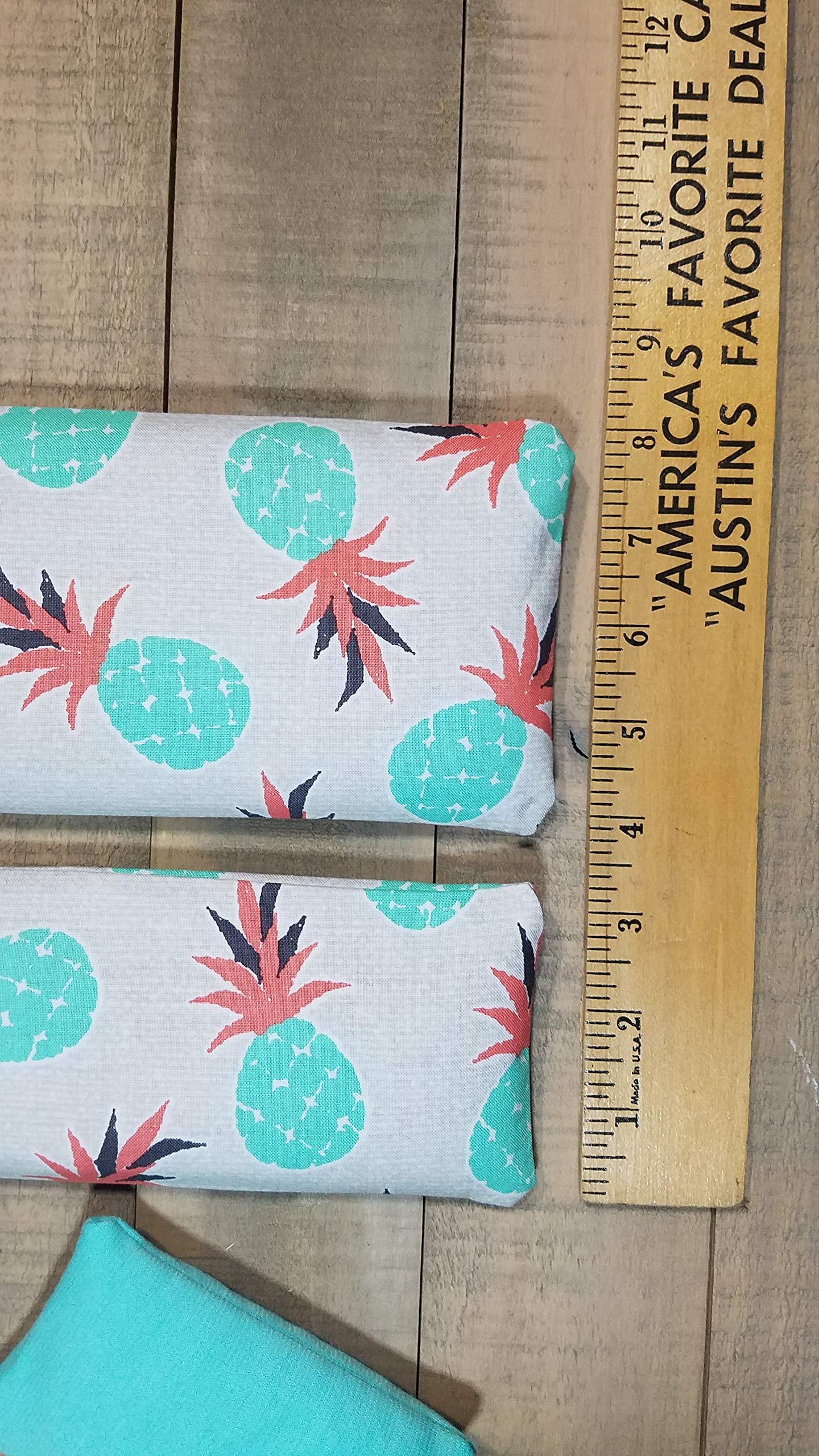 Blue Pineapple Wrist Rest Pad for Computer Keyboard & Mouse - Ergonomic Support with Flax Seeds & Essential Oil Options - Perfect for Office, Gaming & Long Computer Work Sessions