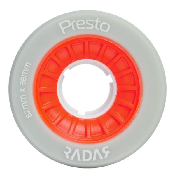 Radar Presto 62mm Quad Wheels 4 Pack - High Performance Skateboard Wheels for Smooth Riding & Tricks - Perfect for Street Skating, Park Riding & Outdoor Sports