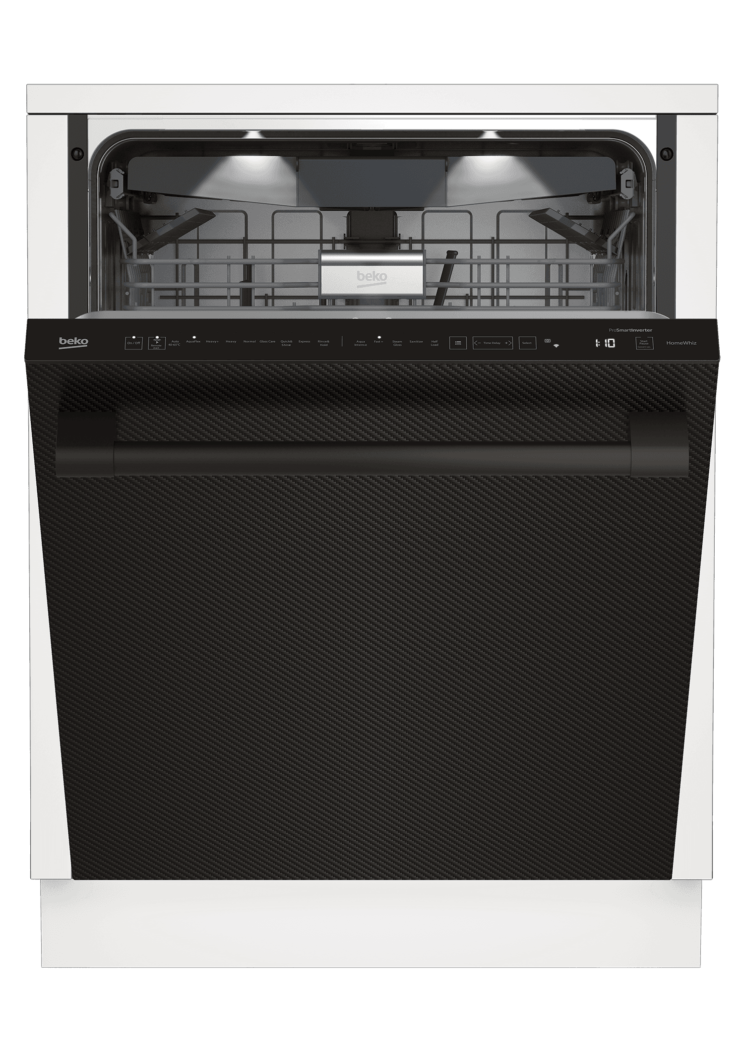 Beko DDT39432CF WiFi Enabled Carbon Fiber Dishwasher - 16 Place Settings, 39 dB Ultra Quiet, Top Control Panel | Perfect for Large Families & Open-Plan Kitchens