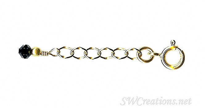 Golden Cosmo Jet Crystal Anklet Extender - Adjustable Ankle Chain for Women, Elegant Beaded Foot Jewelry for Boho Style, Perfect for Summer Outfits & Beach Vacations
