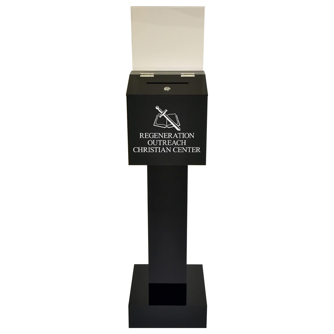 Acrylic Locking Suggestion Box with Removable Display - Secure Donation & Voting Collection Box for Church, Office, Wedding, Home - Black | Perfect for Anonymous Feedback, Charity Events & Community Voting
