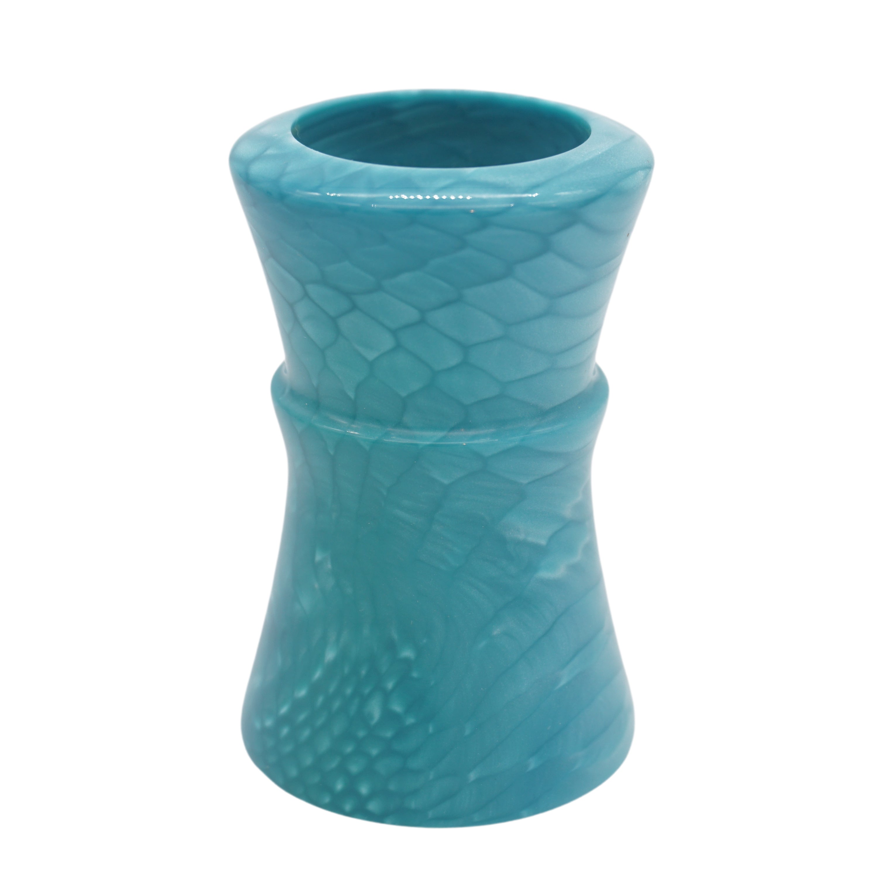 Premium Blue Snakeskin Handcrafted Shaving Brush Handle - Fits 24mm & 26mm Knots - Perfect for Wet Shaving & Grooming Gifts for Men
